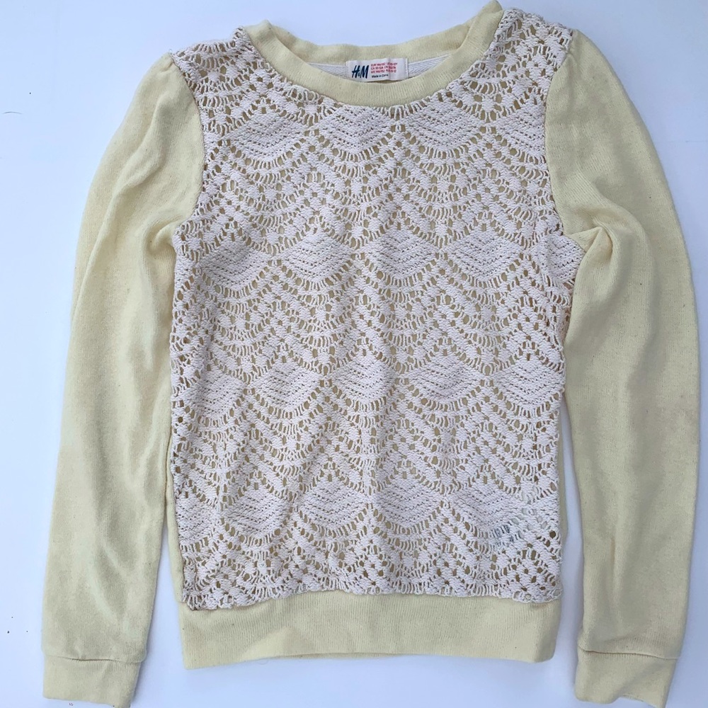 White & Cream Open Crochet “sweatshirt”